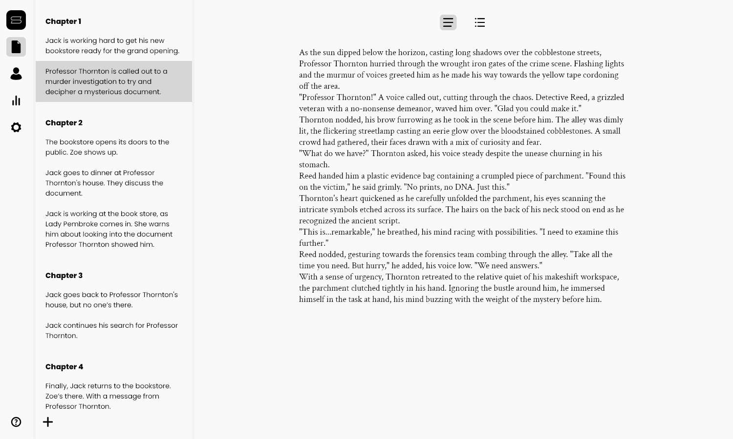 Storywriter Pro in light mode